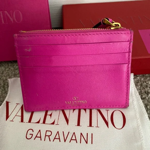 Valentino Garavani Fuchsia Pink Card Holder - Picture 3 of 10